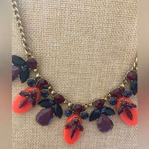 J,‎ Crew Orange Jeweled Statement Necklace